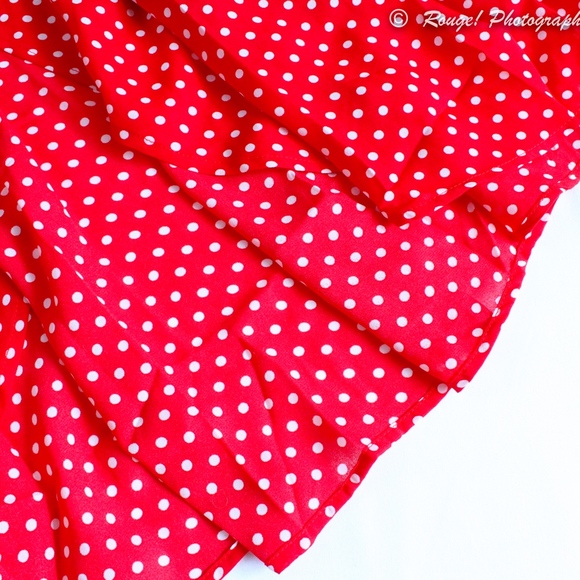 Polka Dot Wrap Red Maxi Dress - Picture 6 of 8